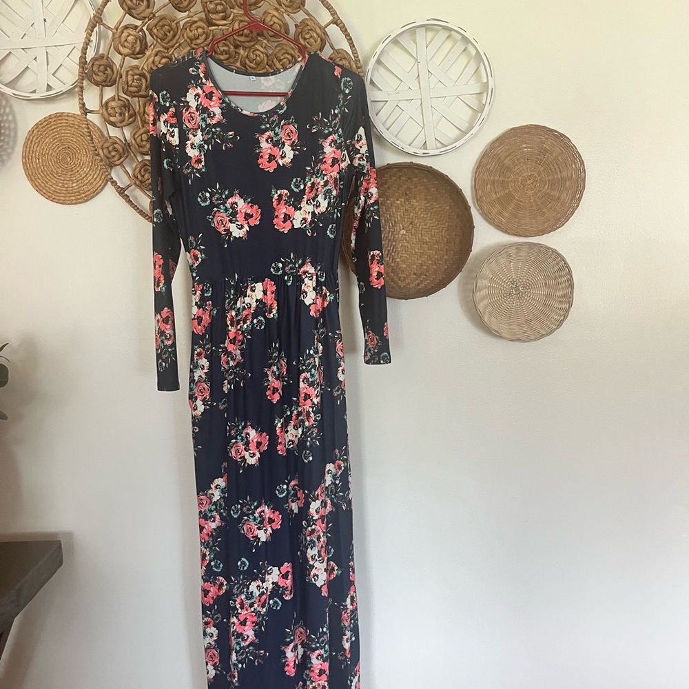 Floral Long Sleeve Maxi Dress